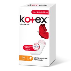 Kotex 34 Adet İnce Parfümsüz Günlük Ped