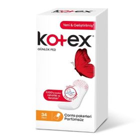 Kotex 34 Adet İnce Parfümsüz Günlük Ped