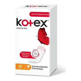 Kotex 34 Adet İnce Parfümsüz Günlük Ped