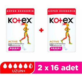 Kotex Active 2x16'lı Uzun Hijyenik Ped