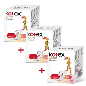 Kotex Active 32'li 3'lü Paket Günlük Ped