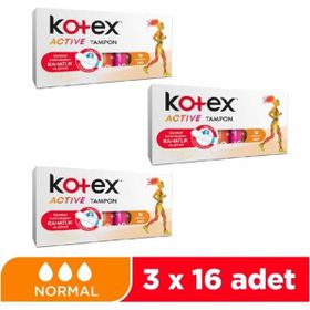 Kotex Active 3x16 Adet Normal Tampon