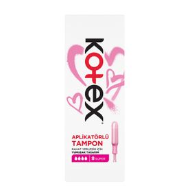 Kotex Aplikatörlü Süper 8'li Tampon