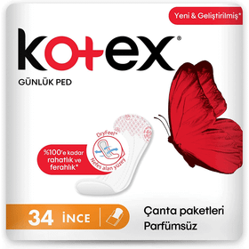 Kotex İnce 34'lü Parfümsüz Günlük Ped