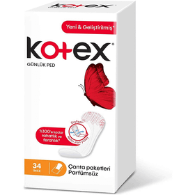 Kotex İnce 34'lü Parfümsüz Günlük Ped