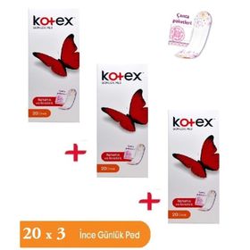 Kotex İnce Günlük 60'lı Ped