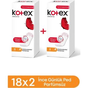 Kotex İnce Parfümsüz 2x18 Günlük Ped