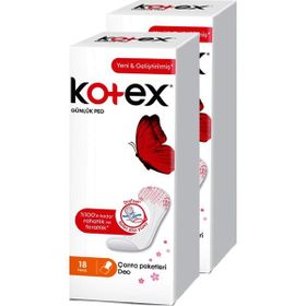 Kotex İnce Parfümsüz 2x18 Günlük Ped