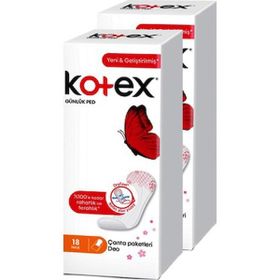 Kotex İnce Parfümsüz 2x18 Günlük Ped