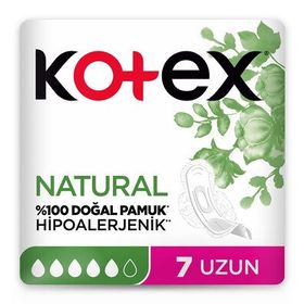 Kotex Natural Doğal Pamuk Uzun 7'li Ped