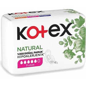 Kotex Natural Doğal Pamuk Uzun 7'li Ped