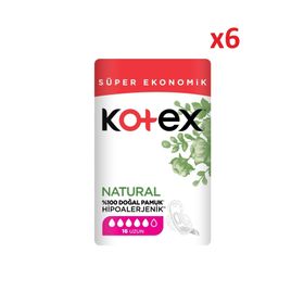 Kotex Natural Dörtlü Uzun 16x6 96 Adet Ped