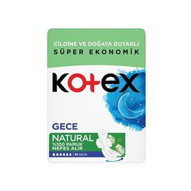 Kotex Natural Gece 14 Adet Hijyenik Ped