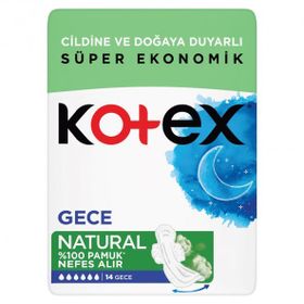 Kotex Natural Gece 14x2 28 Adet Ped