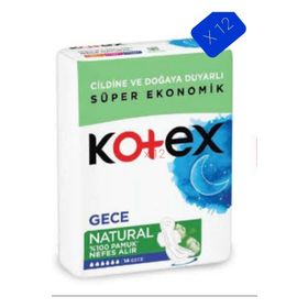 Kotex Natural Quadro Gece 12x14 Adet Hijyenik Ped