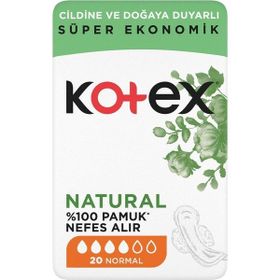Kotex Natural Süper Ekonomik Normal 20 Adet Hijyenik Ped