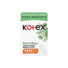 Kotex Natural Süper Ekonomik Normal 20 Adet Hijyenik Ped