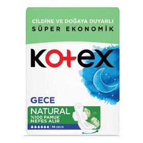Kotex Natural Ultra Quadro Gece 14'lü Hijyenik Ped