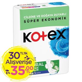 Kotex Natural Ultra Quadro Gece 14'lü Hijyenik Ped