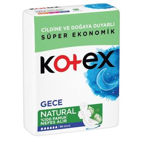 Kotex Natural Ultra Quadro Gece 14'lü Hijyenik Ped