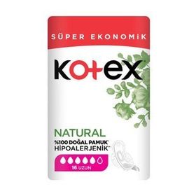 Kotex Natural Ultra Süper Ekonomik Paket Uzun 16'lı Ped