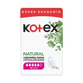 Kotex Natural Ultra Süper Ekonomik Paket Uzun 16'lı Ped