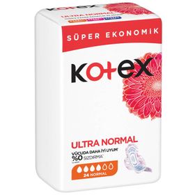 Kotex Normal Ultra Kanatlı Pamuksu Üst Yüzey 24'lü Ped