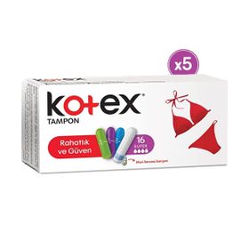 Kotex Süper 5 Paket 80 Adet Tampon