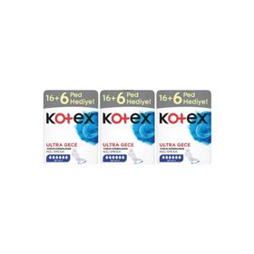 Kotex Ultra Dev Eko Gece 3x22 Adet Ped