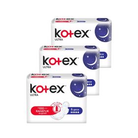 Kotex Ultra Gece 3x6'lı Kadın Pedi
