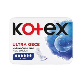 Kotex Ultra Kanatlı Gece 6'lı Hijyenik Ped