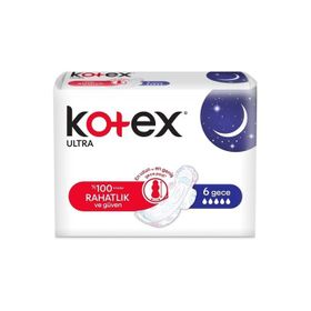 Kotex Ultra Kanatlı Gece 6'lı Hijyenik Ped