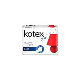 Kotex Ultra Kanatlı Gece Pamuksu Üst Yüzey 6'lı Kadın Pedi