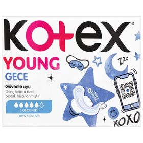 Kotex Young Genç Kızlar için 6'lı Gece Pedi