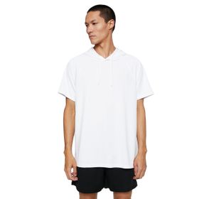 Koton 000 Beyaz Basic Spor Kapşonlu Kısa Kollu Erkek T-shirt