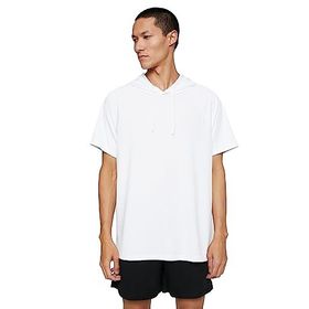 Koton 000 Beyaz Basic Spor Kapşonlu Kısa Kollu Erkek T-shirt