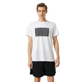 Koton 000 Beyaz Baskılı Bisiklet Yaka Kısa Kollu Erkek T-shirt