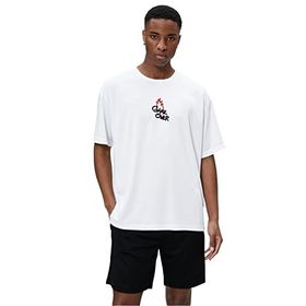 Koton 000 Beyaz Baskılı Bisiklet Yaka Kısa Kollu Erkek T-shirt