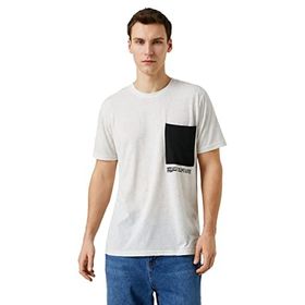Koton 000 Beyaz Bisiklet Yaka Cep Detaylı Kısa Kollu Erkek T-shirt