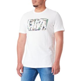 Koton 000 Erkek Beyaz Basic Kamuflaj Baskılı Bisiklet Yaka T-shirt