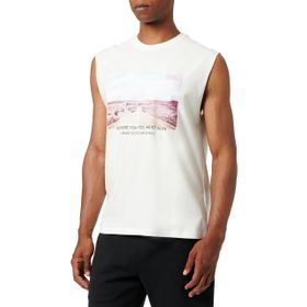 Koton 000 Erkek Beyaz Bisiklet Yaka Slogan Baskılı Atlet T-shirt