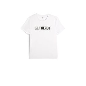 Koton 000 Erkek Beyaz Spor Slogan Baskılı Bisiklet Yaka Kısa Kollu T-shirt