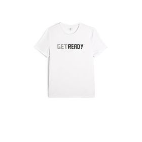 Koton 000 Erkek Beyaz Spor Slogan Baskılı Bisiklet Yaka Kısa Kollu T-shirt