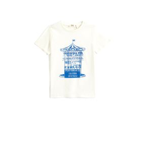 Koton 000 Erkek Çocuk Beyaz Bisiklet Yaka Kısa Kollu Baskılı T-shirt