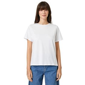 Koton 000 Kadın Beyaz Basic Kısa Kollu Bisiklet Yaka T-shirt