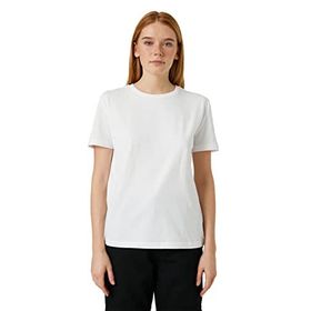 Koton 000 Kadın Beyaz Basic Kısa Kollu Bisiklet Yaka T-shirt