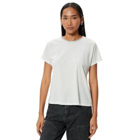 Koton 000 Kadın Beyaz Basic Kısa Kollu Bisiklet Yaka T-shirt