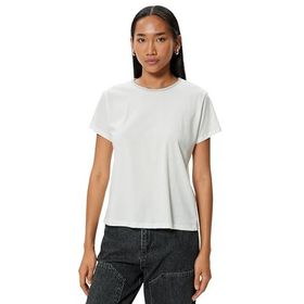 Koton 000 Kadın Beyaz Basic Kısa Kollu Bisiklet Yaka T-shirt