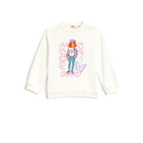 Koton 002 Dinozor Baskılı Bisiklet Yaka Ekru 9/10 Yaş Erkek Çocuk Sweatshirt