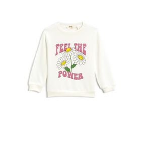 Koton 002 Dinozor Baskılı Bisiklet Yaka Ekru 9/10 Yaş Erkek Çocuk Sweatshirt